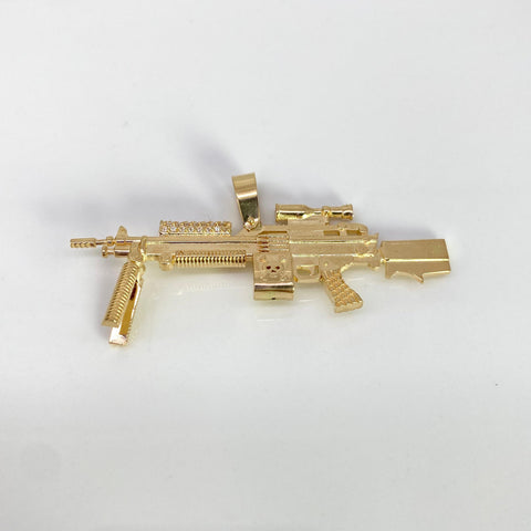 Dije Arma Con Circones POR FABRICACIÓN Oro amarillo 18k 16,42 Gr / 6,5 Cm  *