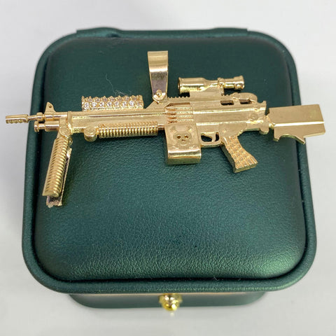 Dije Arma Con Circones POR FABRICACIÓN Oro amarillo 18k 16,42 Gr / 6,5 Cm  *