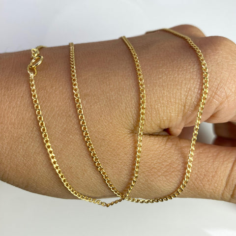 Cadena Italy Mini Cubana Oro amarillo 18k 1,29 Gr / 1,2 mm / 50 Cm