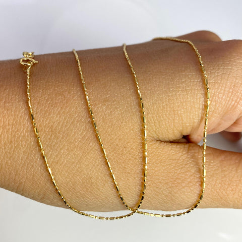 Cadena Italy Palito Bolita Oro amarillo 18k 1,48 Gr / 0,5 mm / 45 Cm