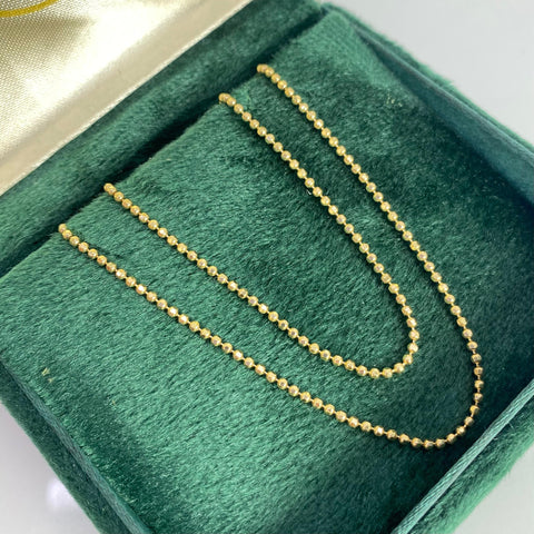 Cadena Italy Militar Diamantada Oro amarillo 18k +1 / 4,84 Gr / 1,2 mm / 45 Cm *