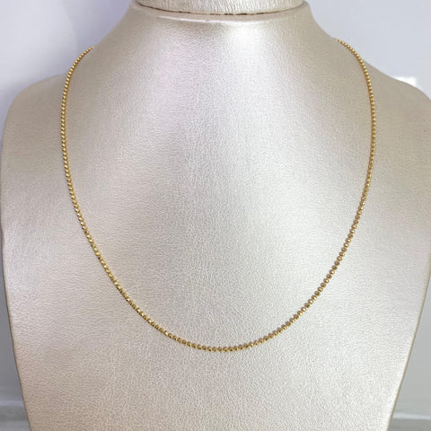 Cadena Italy Militar Diamantada Oro amarillo 18k +1 / 4,84 Gr / 1,2 mm / 45 Cm *