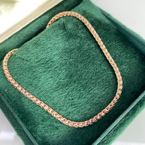 Cadena Italy Franco Pave (L) Oro blanco y Oro rosa 18k +3 / 25,10 Gr / 2,4 mm / 60 Cm