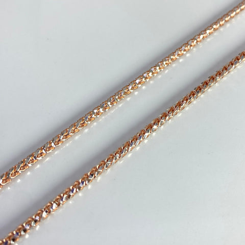 Cadena Italy Franco Pave (L) Oro blanco y Oro rosa 18k +3 / 25,10 Gr / 2,4 mm / 60 Cm