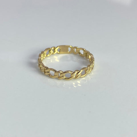 Anillo Cubano Oro amarillo 18k / Talla 7 1/4 / 1,75 Gr