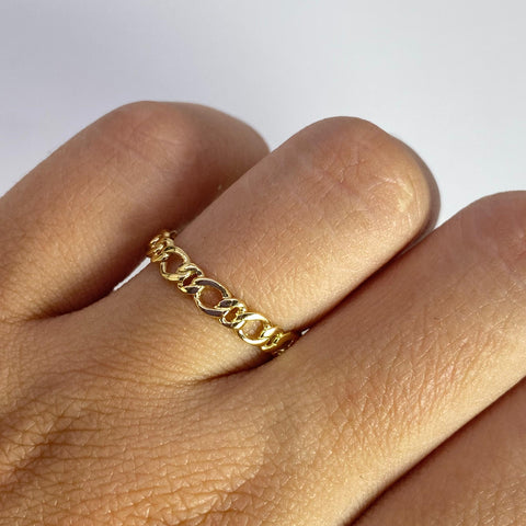 Anillo Cubano Oro amarillo 18k / Talla 7 1/4 / 1,75 Gr