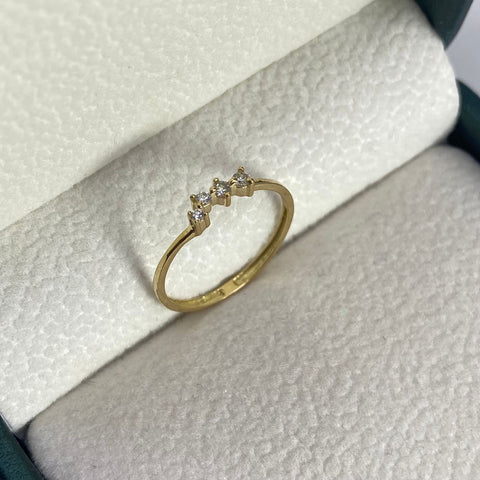 Anillo Circones Blancos Oro amarillo 18k / Talla 5 / 0,82 Gr