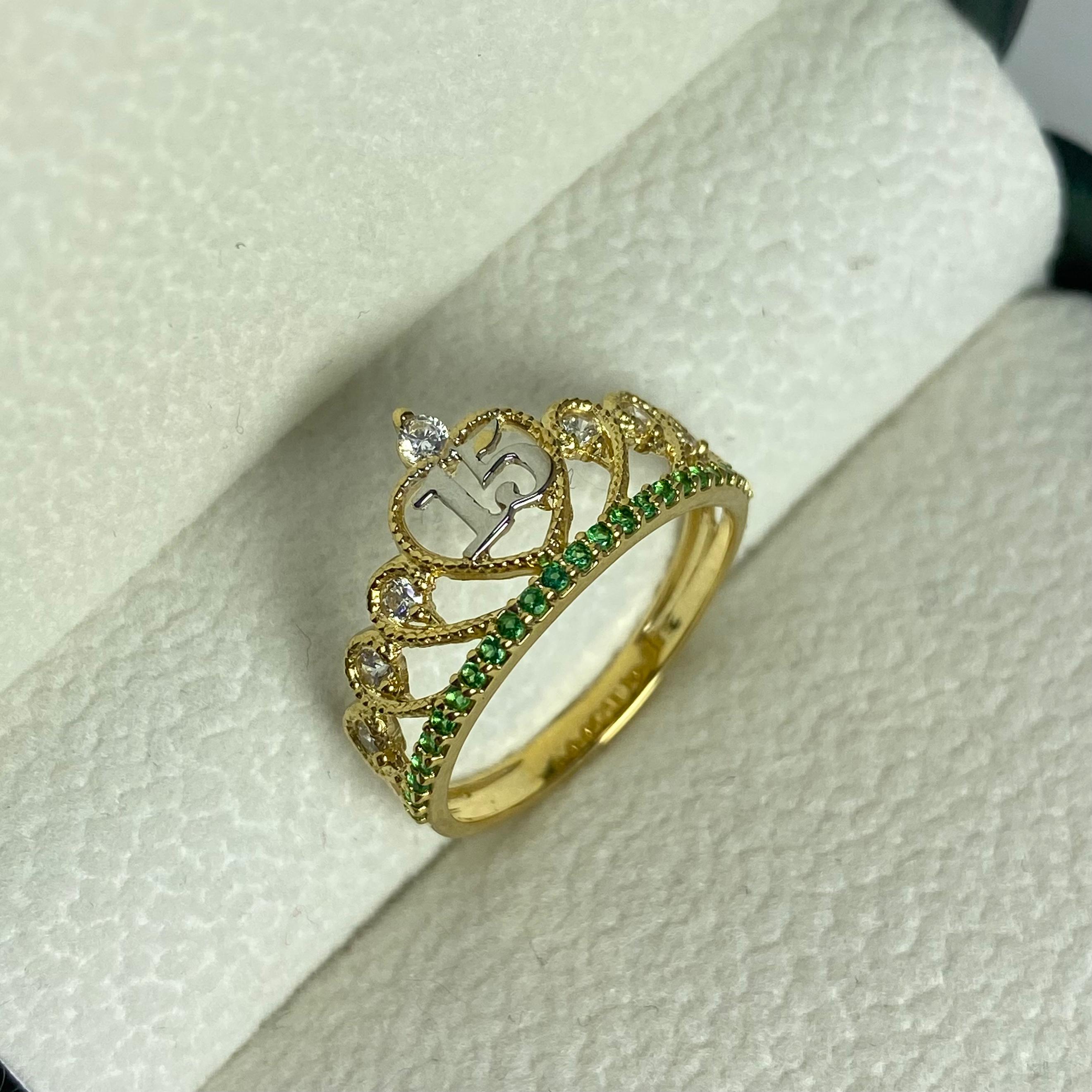 Joyería Anillo Quinceañera Tiara Anillos De Quince Añaños Two