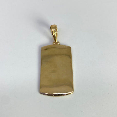 Dije Placa Lisa Padre Nuestro Oro amarillo 18k 5,11 Gr / 4 Cm  *