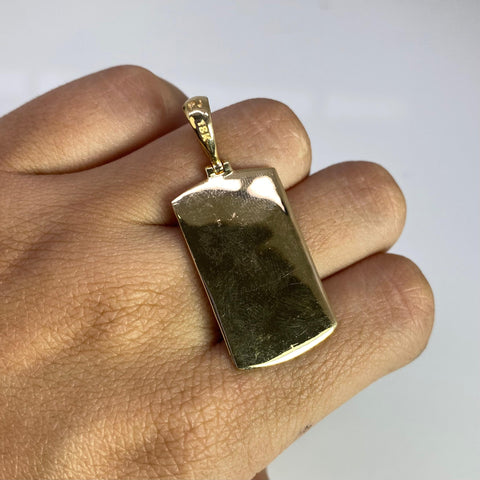 Dije Placa Lisa Padre Nuestro Oro amarillo 18k 5,11 Gr / 4 Cm  *