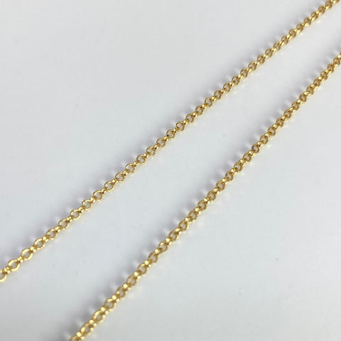 Cadena Italy Aro Seguido Balines Diamantados Tres oros 18k +3 / 6,0 Gr / 1,4 mm / 45 Cm *