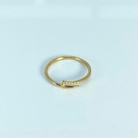 Anillo Clavo Oro amarillo 18k / Talla 7 1/2 / 1,44 Gr *