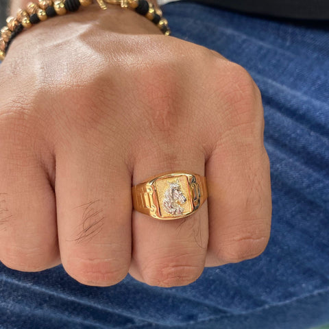 Anillo Caballo Talla 12 Oro amarillo 18k 3,83 Gr