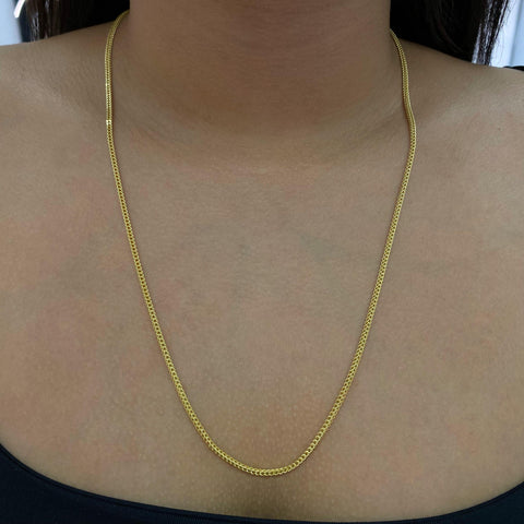Cadena Italy Franco Oro amarillo 18k +2 / 6,15 Gr / 2,2 mm / 60 Cm *