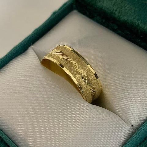Anillo Argolla Diamantada Oro amarillo 18k / Talla 6 1/2 / 1,65 Gr
