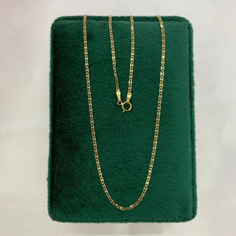 Cadena Italy Plana Diamantada Tres oros 18k 1,54 Gr / 1,2 mm / 50 Cm