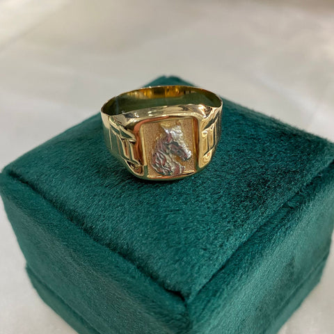 Anillo Caballo Talla 12 Oro amarillo 18k 3,83 Gr
