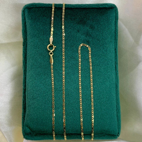Cadena Italy Plana Tres oros 18k 1,45 Gr / 1,5 mm / 40 Cm