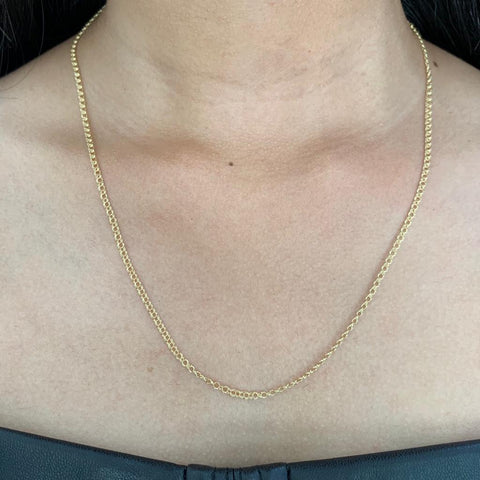 Cadena Doble Aro Seguido Oro Amarillo 18k +1 /3,4 Gr / 50 Cm