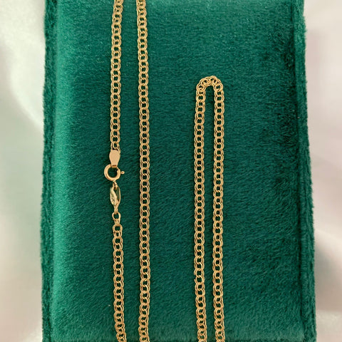 Cadena Doble Aro Seguido Oro Amarillo 18k +1 /3,4 Gr / 50 Cm