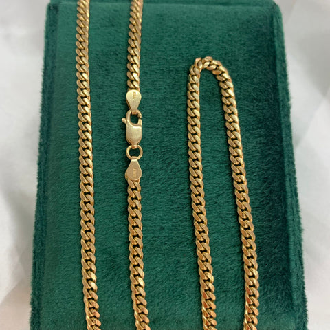 Cadena Cubana Maciza Nacional +1 Ley 750 Oro Amarillo 18k /30,08 Gr/ 4 MM/ 71 Cm*