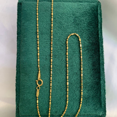 Cadena Bolita Palito +1 Italy Oro Amarillo 18k /2,61 Gr / 45 Cm