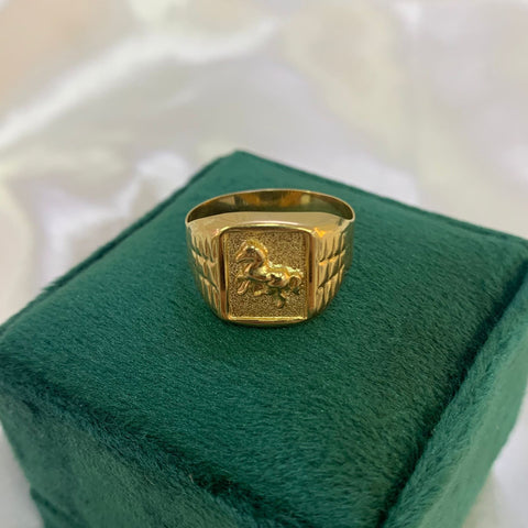 Anillo Caballo Oro Amarillo 18k T-8 1/4/ 3,08 Gr