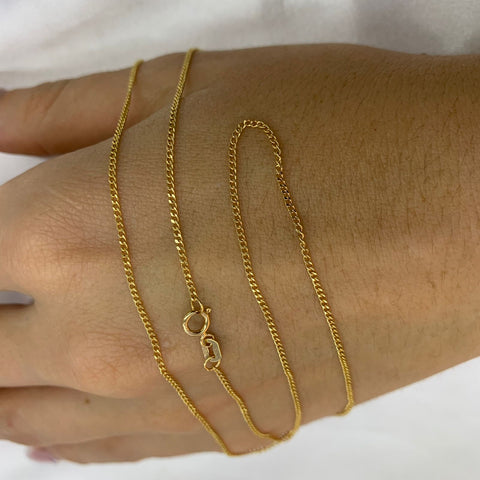 Cadena Cubana Italy Oro Amarillo 18k /1,38 Gr 1 mm/ 55 Cm