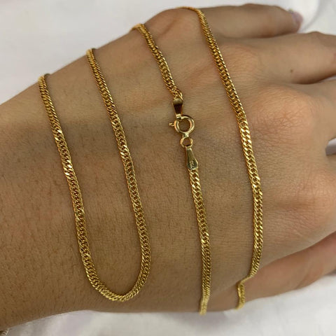 Cadena Cubana Italy Oro Amarillo 18k /3,6 Gr 2 mm/ 60 Cm