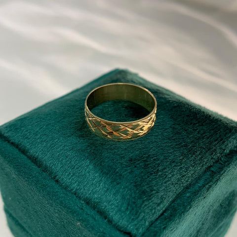 Anillo Argolla Diamantado Oro Amarillo 18k 1,87gr Talla 6