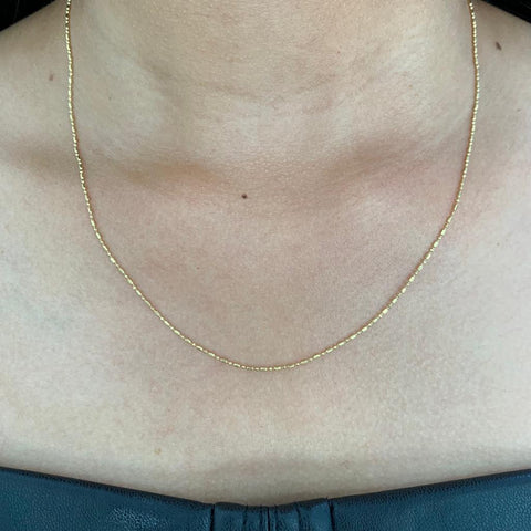 Cadena Bolita Palito +1 Italy Oro Amarillo 18k /2,61 Gr / 45 Cm